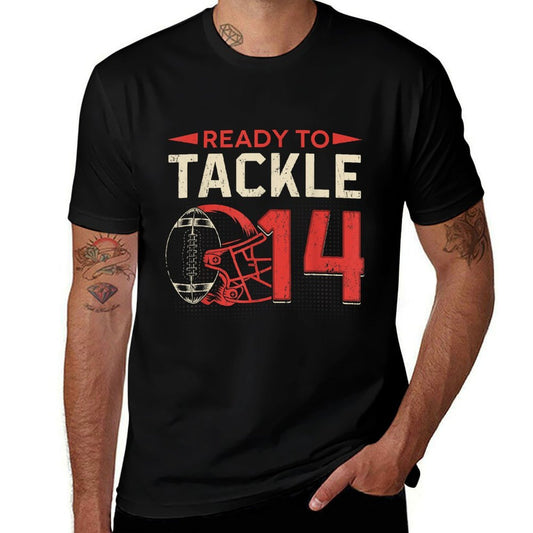 Ready To Tackle 14 American Football It's My 14th Birthday  Eco-friendly Material T-Shirt