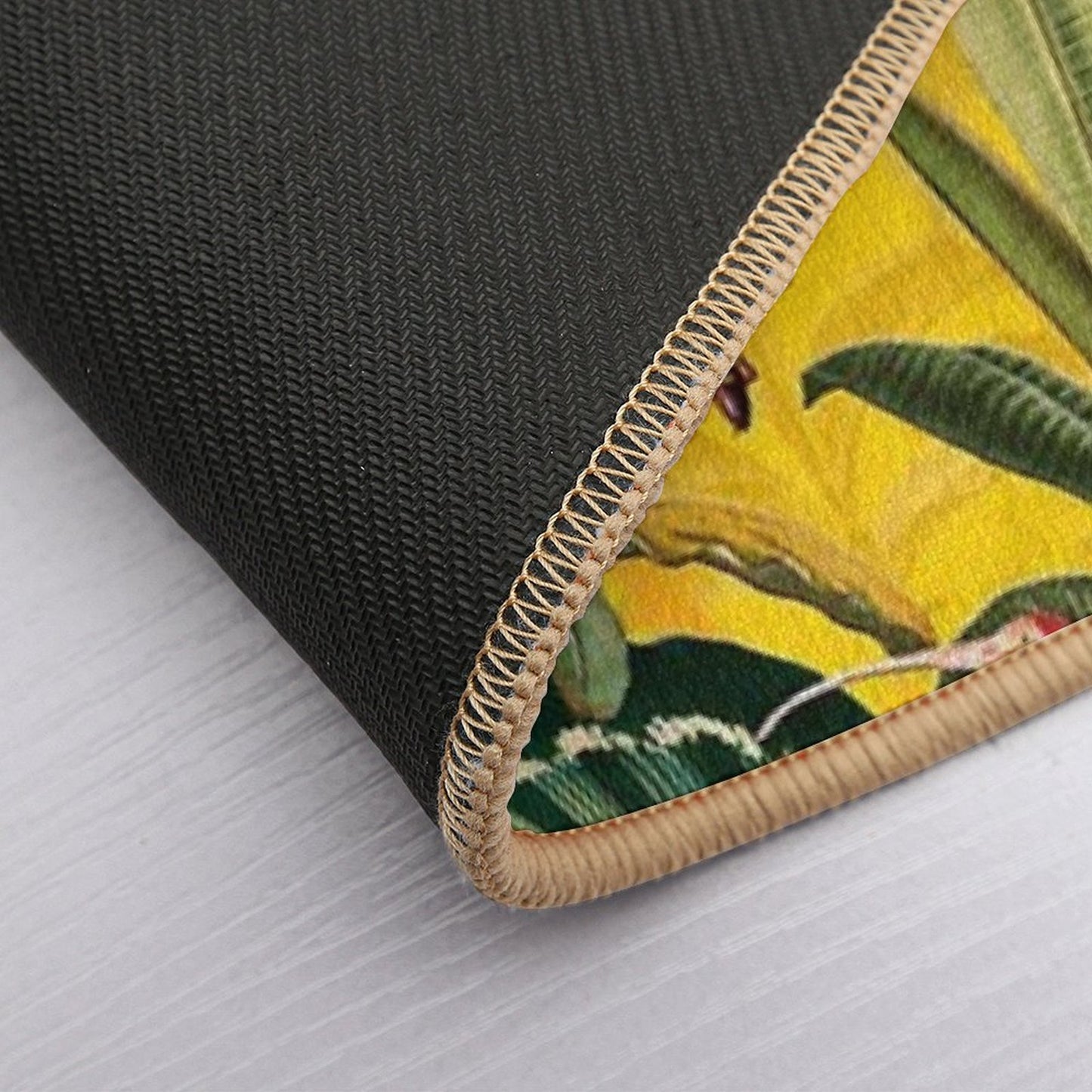 Vintage Yellow Tropical Bird Jungle Botanical Garden Nightgarden  Long-Lasting Bath Mat