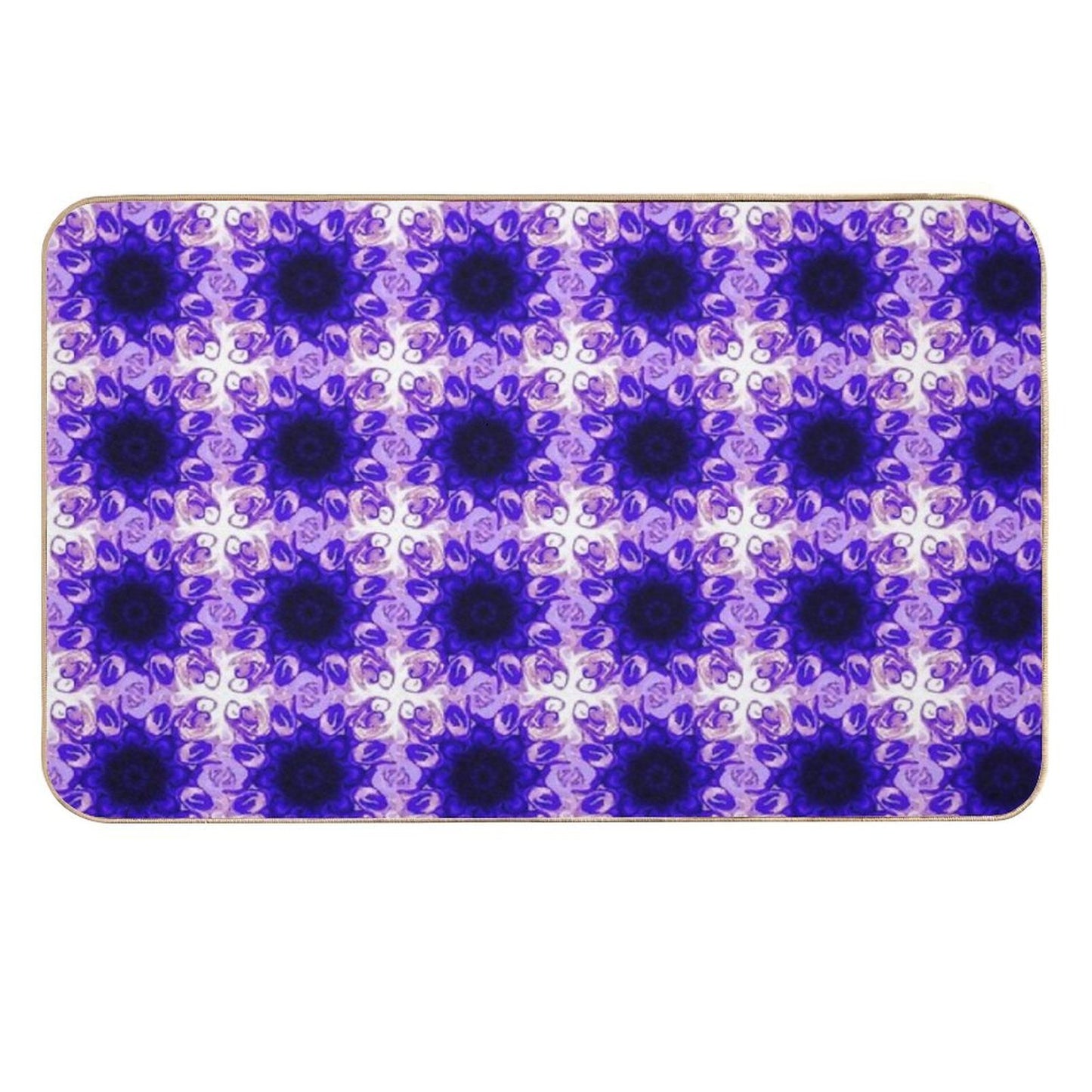 Pinkish Purple Mandela Tile  Fade-Resistant Bath Mat