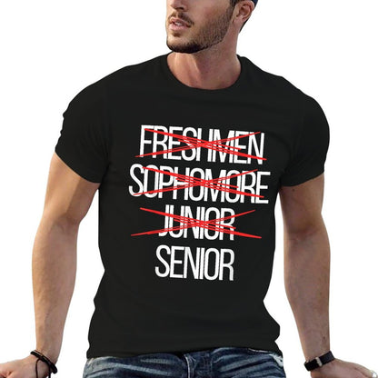 Funny High School College Senior Year Level Complete  High-quality Stitching T-Shirt