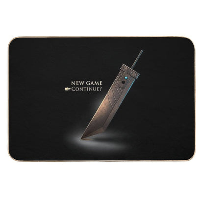 Cloud Strife Sword  Final Fantasy VII New Game  Sephiroth  Retro Gamer  Fade-Resistant Bath Mat