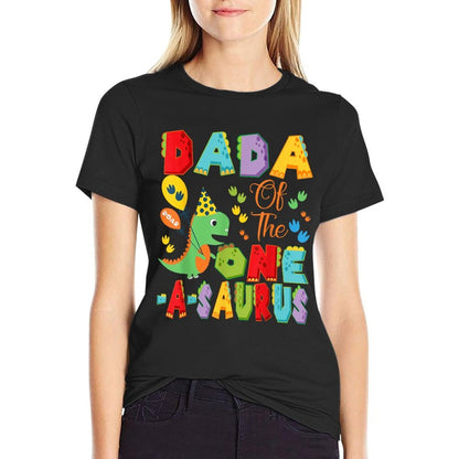 Dada Of The One-A-Saurus 1St Birthday Boy Dinosaur  Summer-ready Fabric T-Shirt