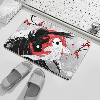 Koi Fish - Yin Yang  Long-Lasting Bath Mat
