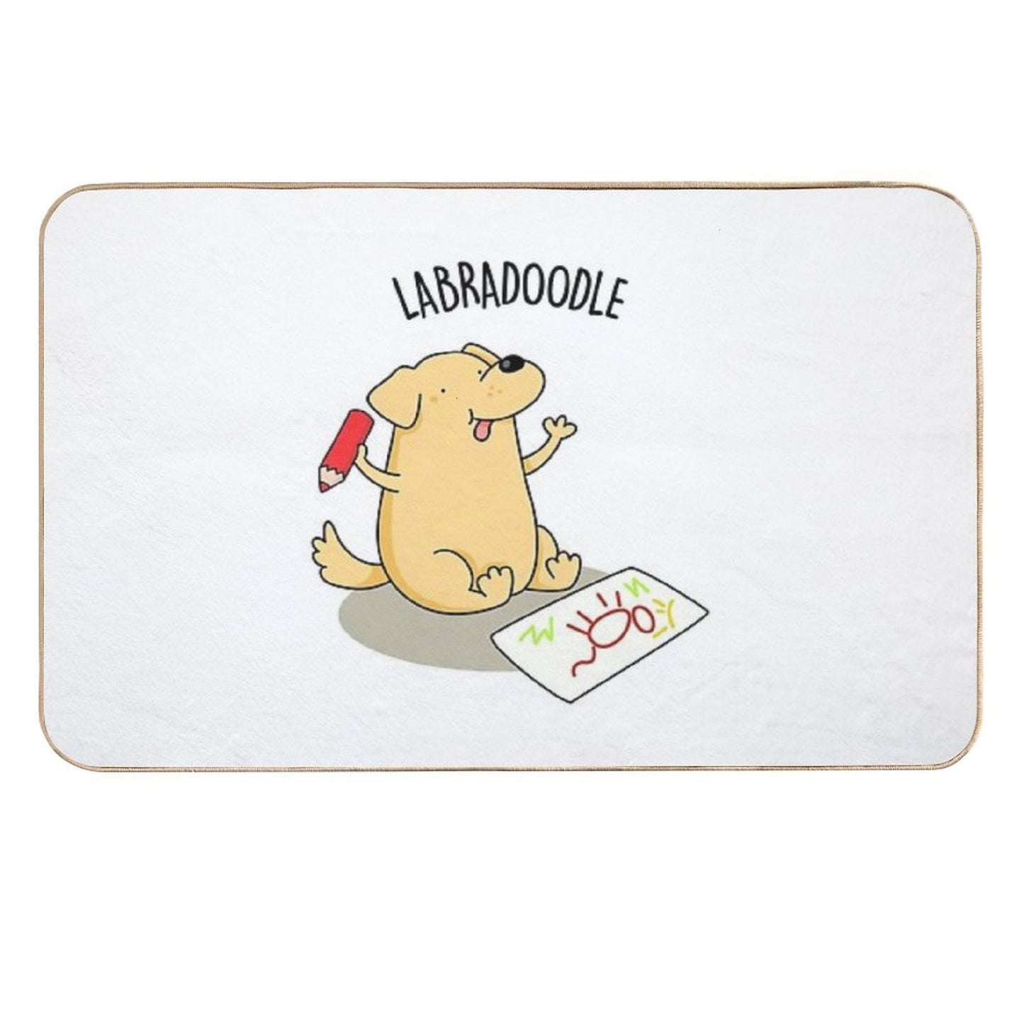 Labradoodle Funny Labrador Dog Puns  Non-Slip Bath Mat