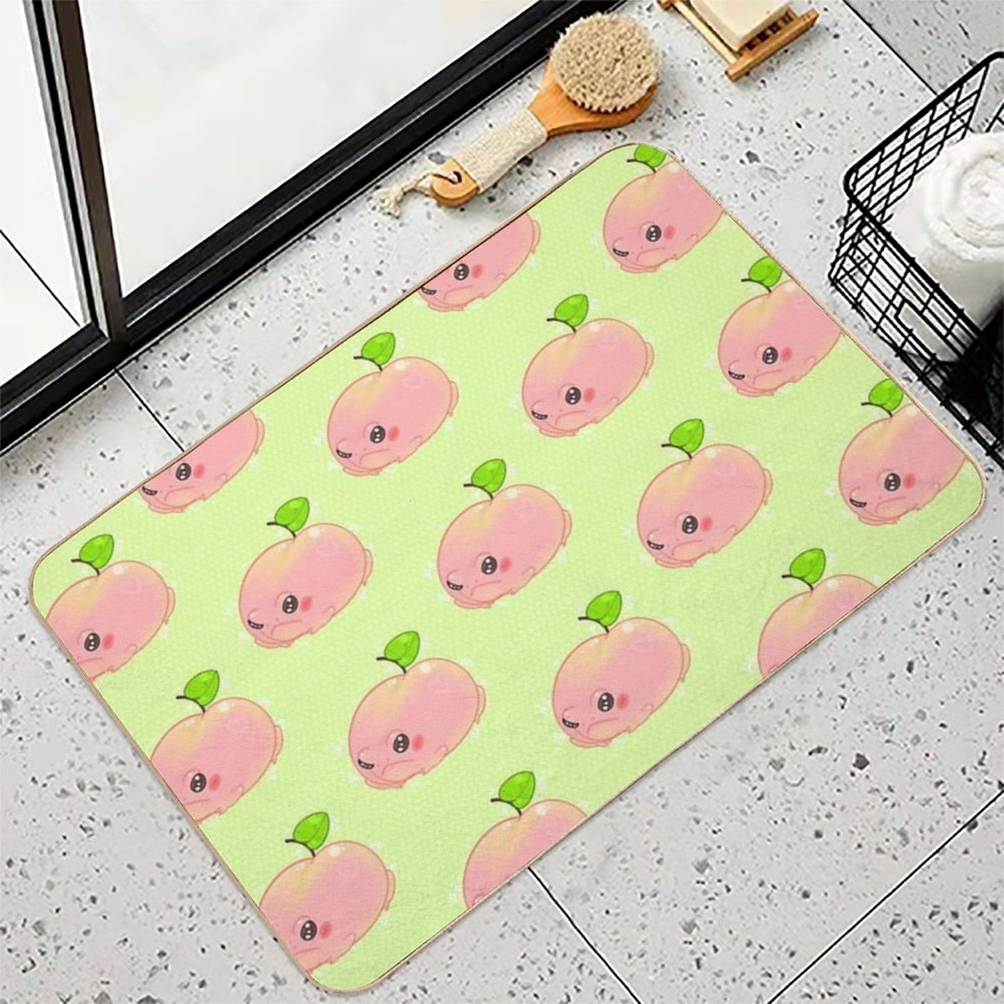 Peach Frog  Easy To Clean Bath Mat