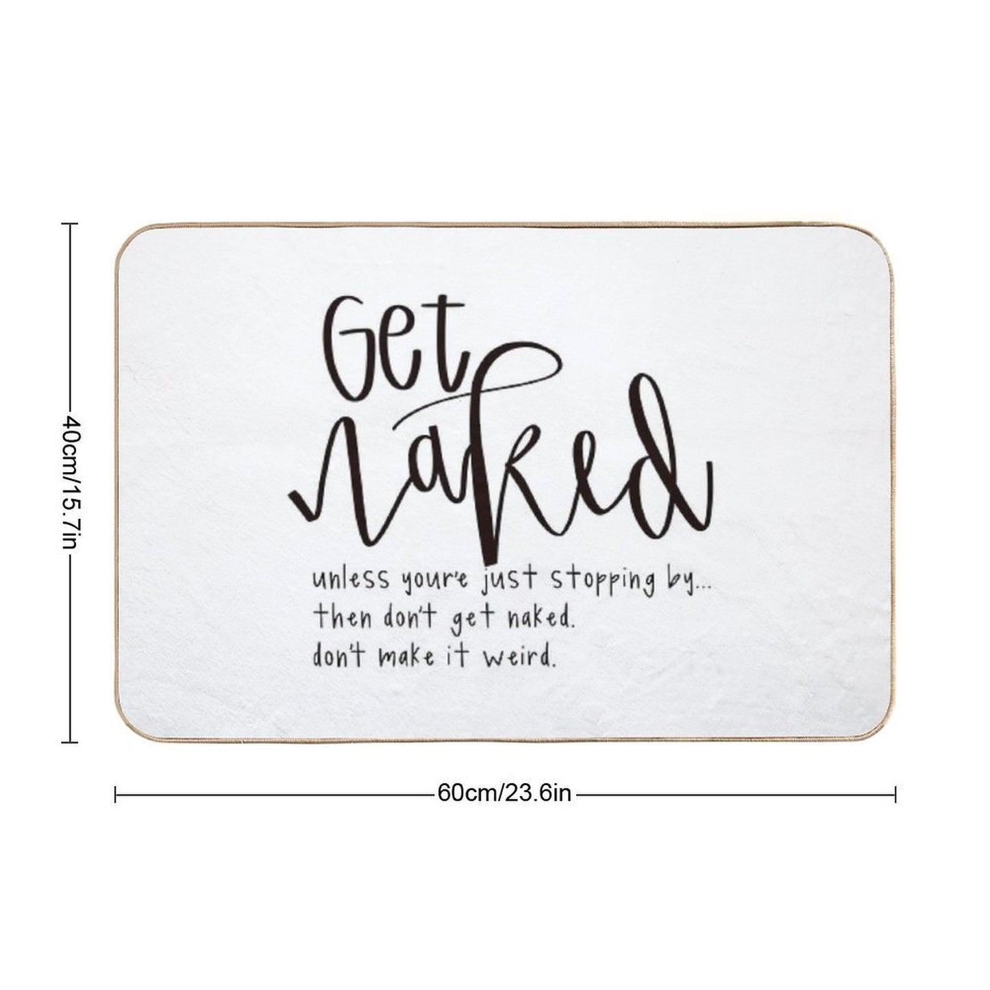 Get Naked Plain Bathroom Decor  Multi-Purpose Bath Mat