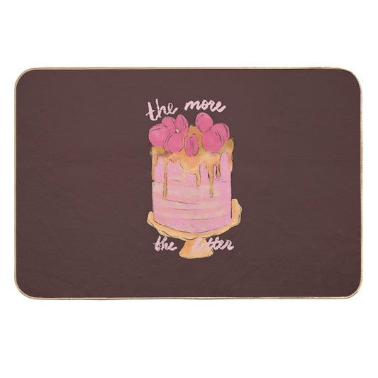 Cute Watercolor Cake in Pink for Sweet Tooth  Slip-Resistant Bath Mat