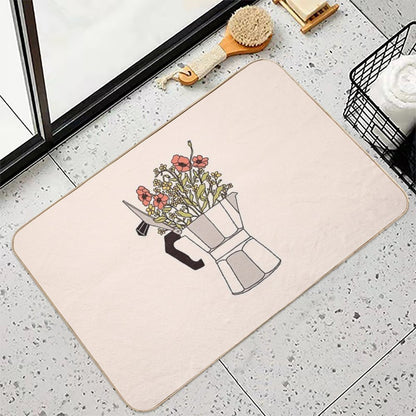 Moka Flowers  Versatile Bath Mat