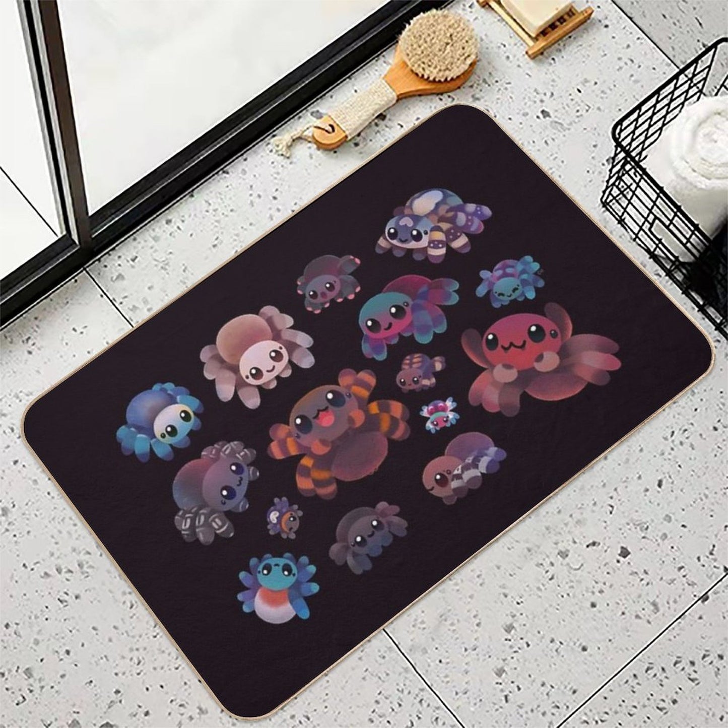 Tarantulas - Dark  Non-Slip Bath Mat