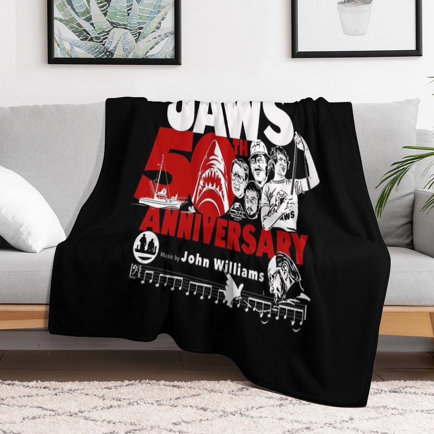 Happy 50th to That Great White Shark Movie-1 (BEWARE OF IMMITATIONS ) Easy Care Throw Blanket