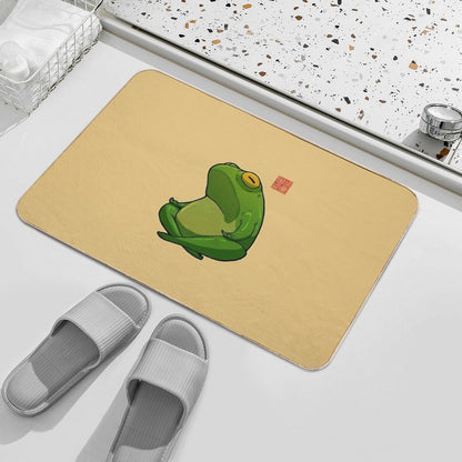 Yoga Frog Cross Legged Pose  Easy To Clean Bath Mat