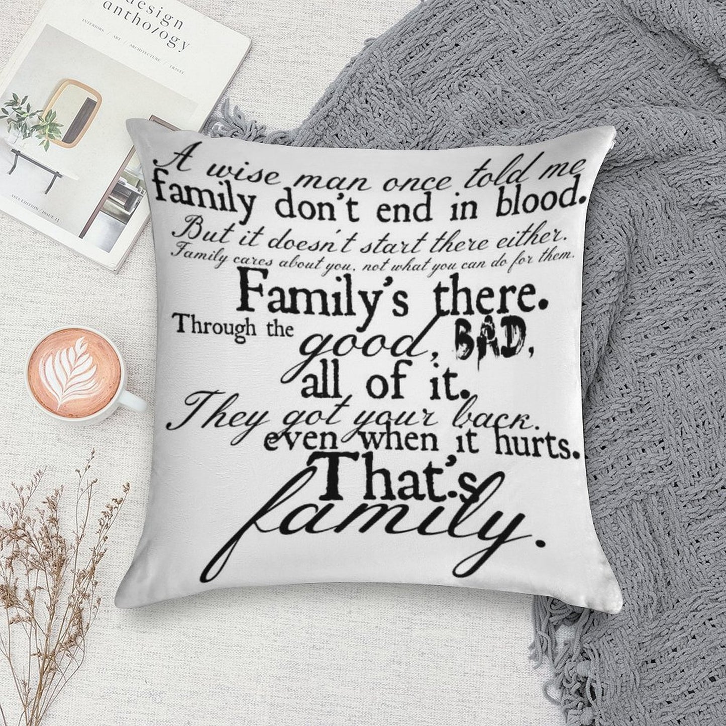 Family Don't End in Blood Soft Warmth Comfort Throw Pillow