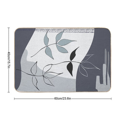 Abstract - Go with The Flow 3 in Blue  Absorbent Bath Mat