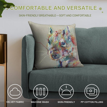 Little Degu Soft Short Plush Fabric Throw Pillow