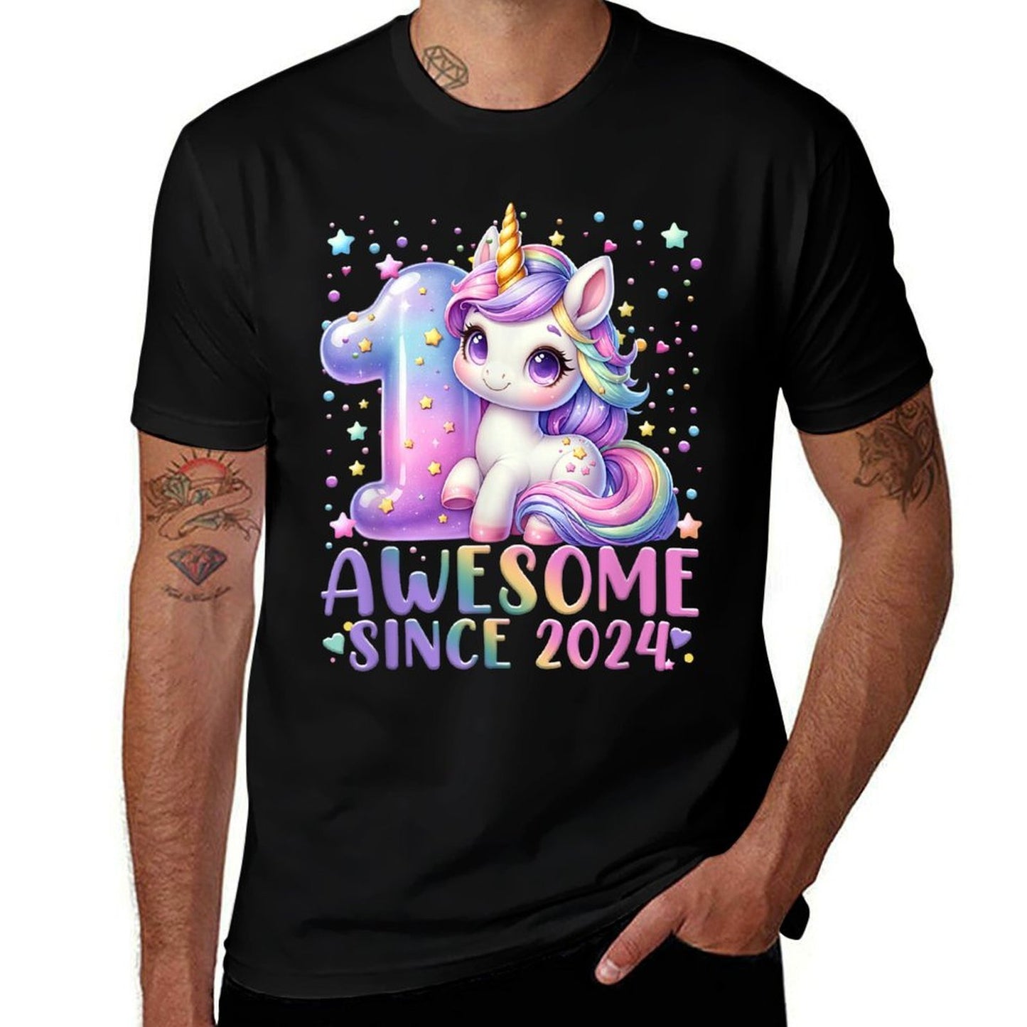 1 Year Old Unicorn Gifts For Girls 1st Birthday Girl Party  Soft T-Shirt