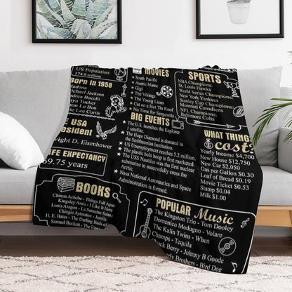 Birthday Anniversary 1958 History Back in 1958 Lightweight Throw Blanket