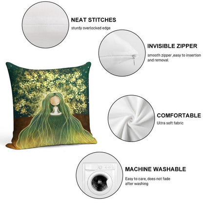 Magical Calm Grounding Yoga And Meditation Art Soft Hidden Zipper Throw Pillow