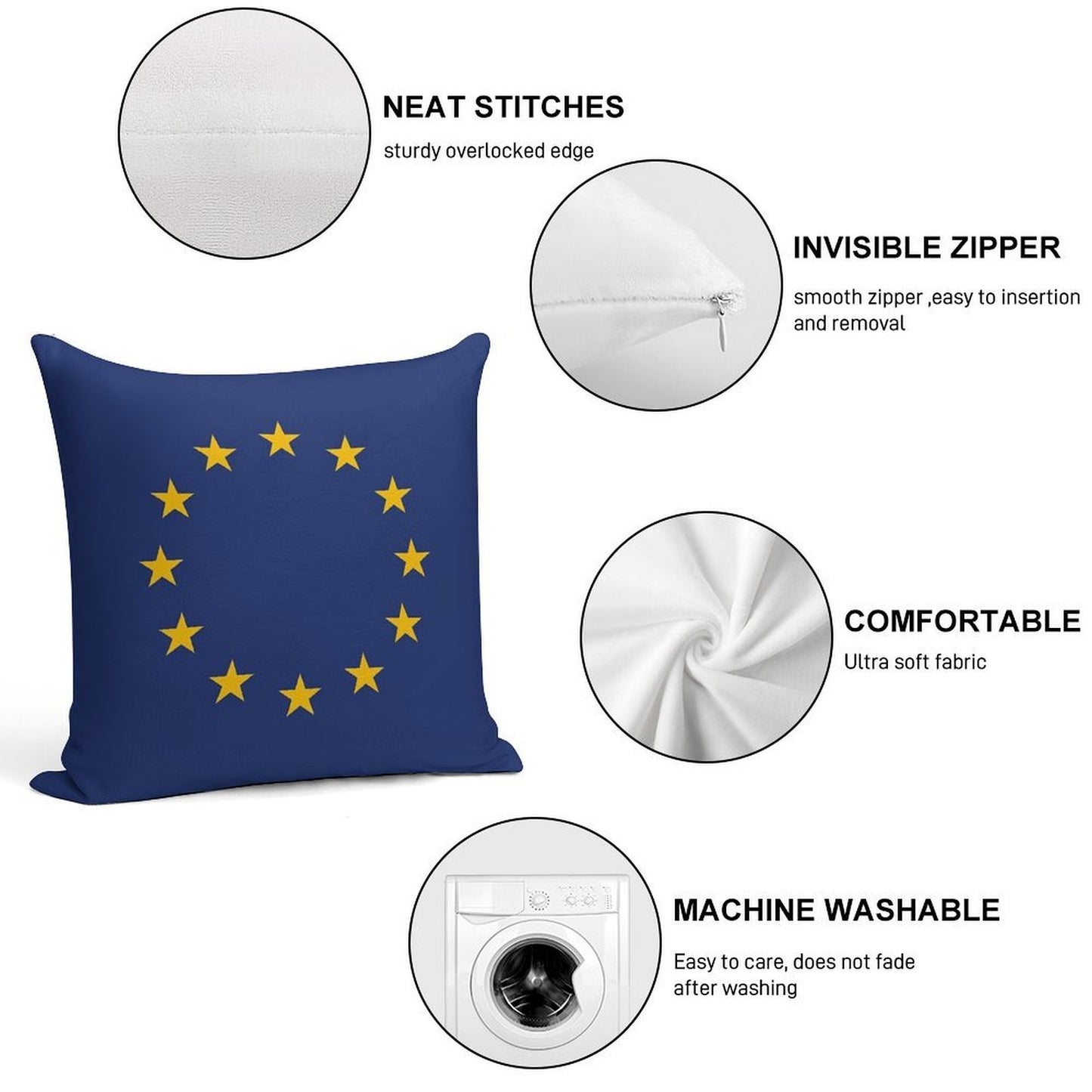 European Union Flag Soft Decorative Cover Throw Pillow