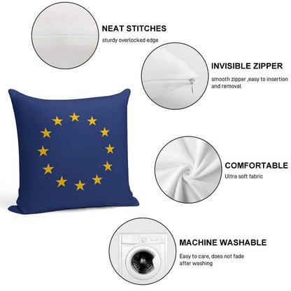 European Union Flag Soft Decorative Cover Throw Pillow