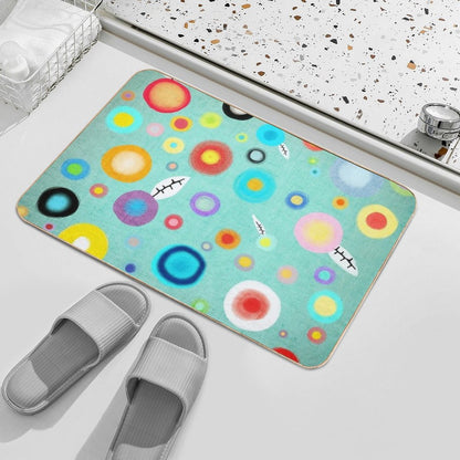 Colorful Happy Circles  Eco-Friendly Bath Mat