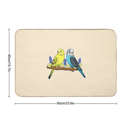 Cute Budgies  Rapid-Drying Bath Mat