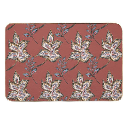 Floral Pattern Of Warm Earth Tones  Multi-Purpose Bath Mat