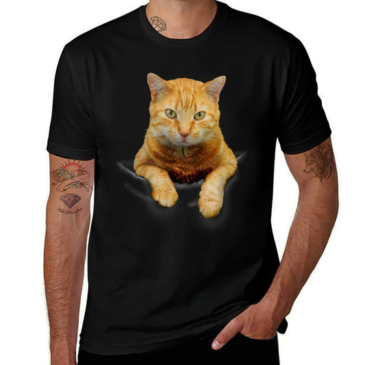 Cat in A Pocket Funny Kitten Kitty Meme Cats Meow Owner Men Women Kids  High-quality Stitching T-Shirt