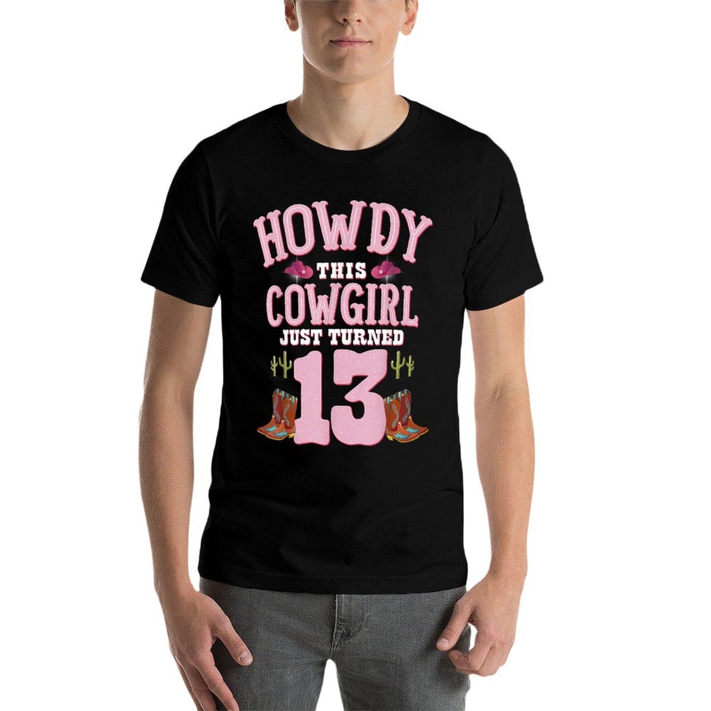 13th Birthday Girls Cowgirl HOWDY Western Themed Birthday  Breathable T-Shirt