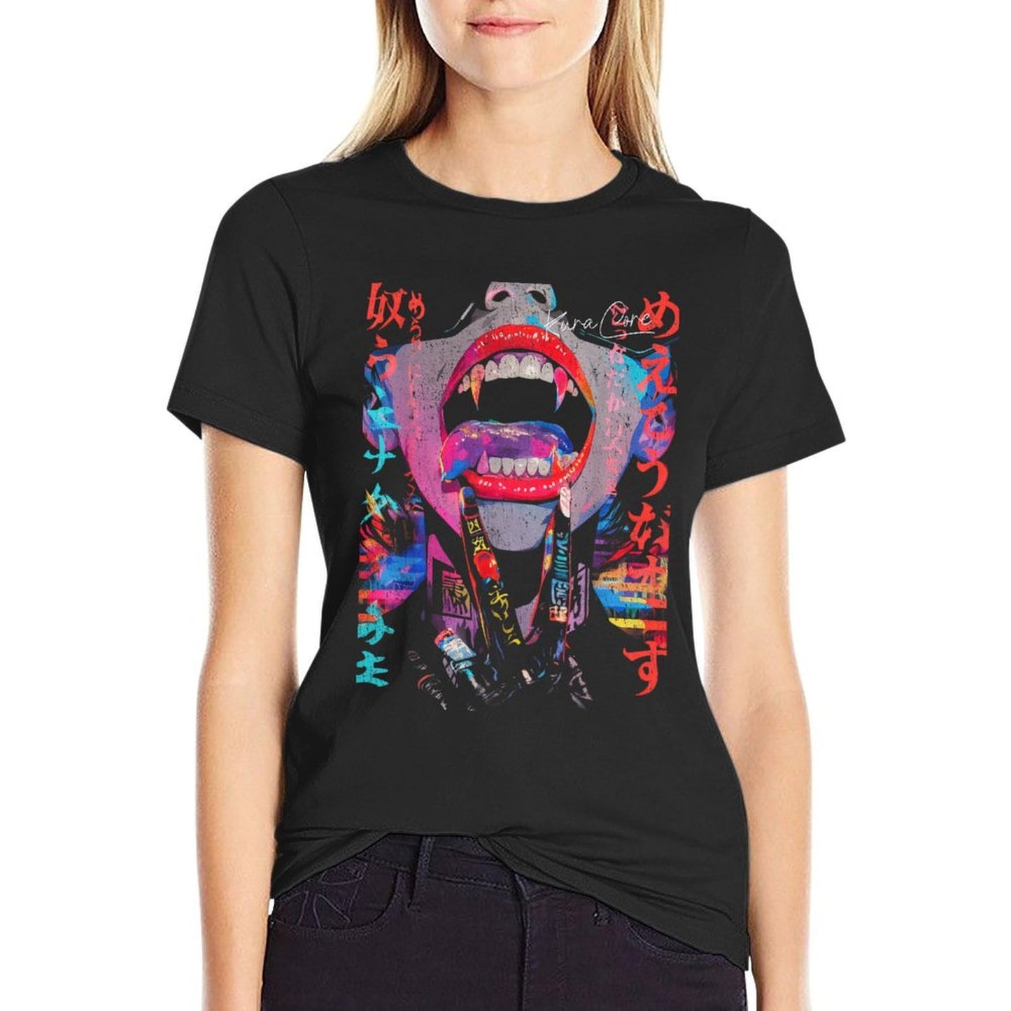 Japanese Streetwear Cyberpunk Y2K Retro Techwear Manga Anime  Graphic-printed T-Shirt