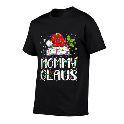 Mommy Claus Christmas Lights Pajama Family Matching  Stretchy T-Shirt