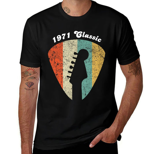 50th Birthday 1971 Guitar Player Retro Vintage  Stretchy T-Shirt