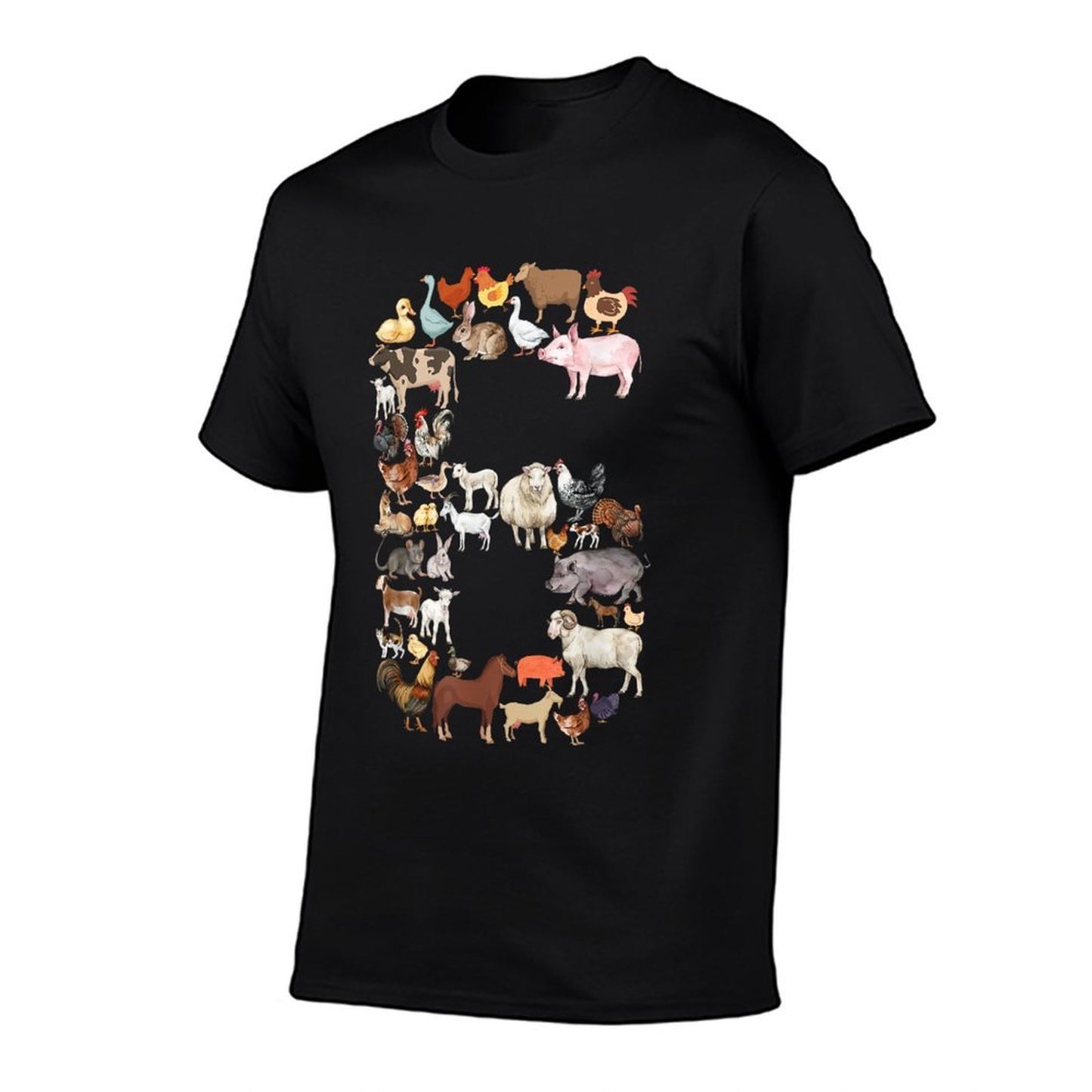 Fun 6th Birthday Farm Animals Theme Boy Kids 6 Year Old Bday  Classic T-Shirt