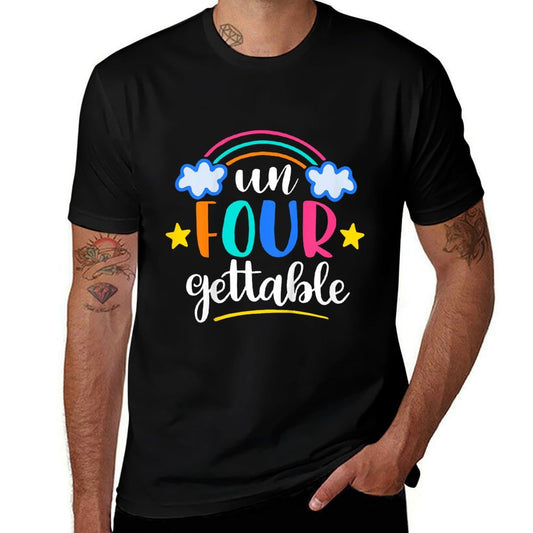Kids Un Four Gettable Rainbow B-Day 4th Birthday Gift 4 Years Old  Slim-fit Cut T-Shirt