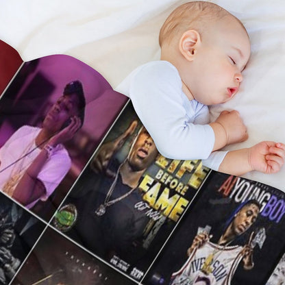 YoungBoy Never Broke Again Photo Collage Wrinkle-free Throw Blanket