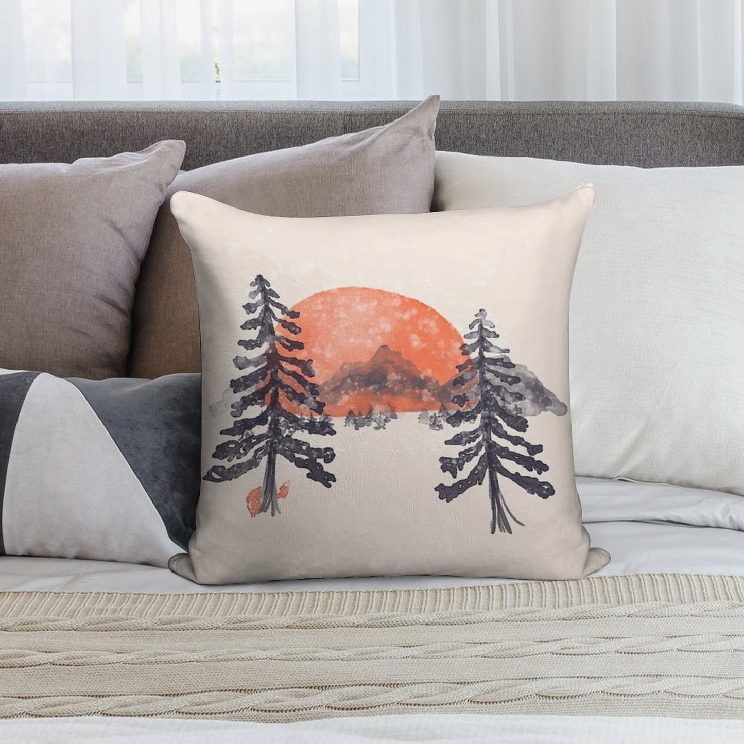 First Snow... Soft Washable Throw Pillow