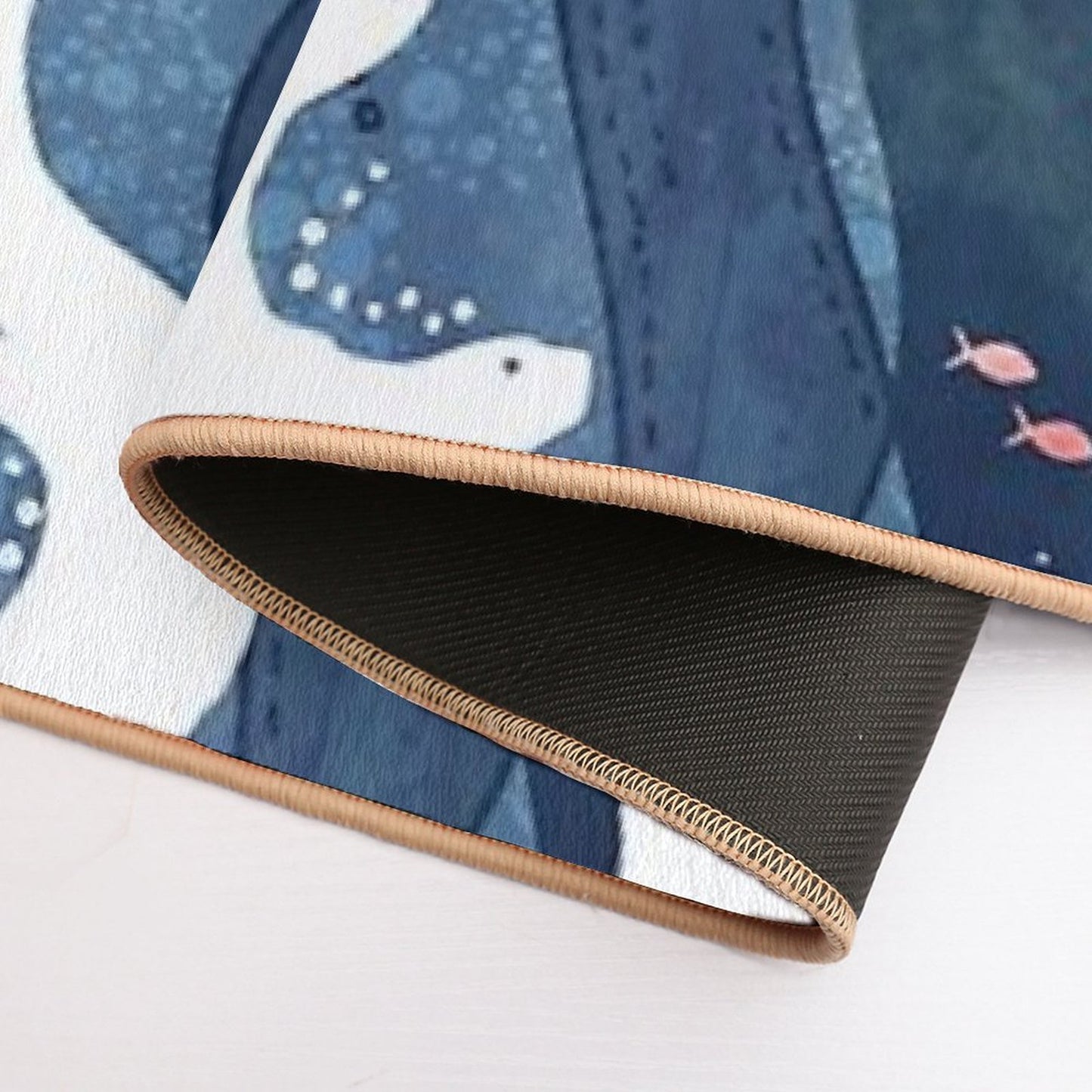 Swimming Otters on Navy Blue  Versatile Bath Mat