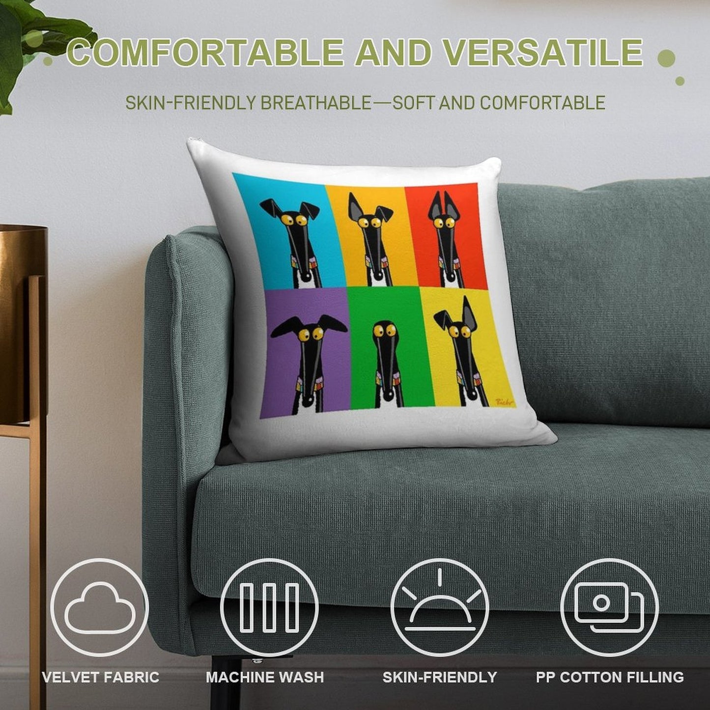 Greyhound Semaphore Soft Style Accent Throw Pillow