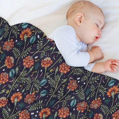 French Marigold Meadow Shrink-resistant Throw Blanket