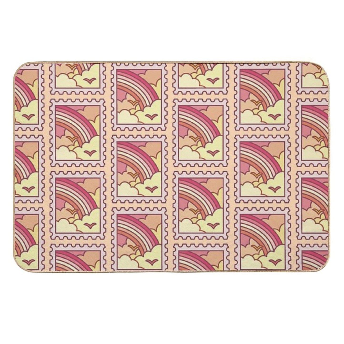 Lesbian Pride Stamp  Repositionable Bath Mat