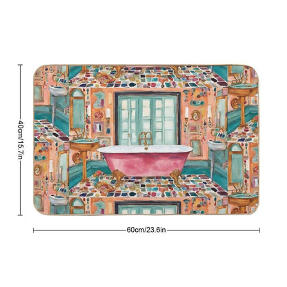 Pink Bejeweled Bathtub Durable Bath Mat