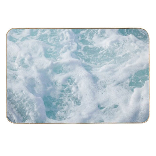 Ocean Waves, Ocean, Foam, Beach, Blue, Rocks, Summer, Wave, Sea, Waves, Water,  Easy Maintenance Bath Mat