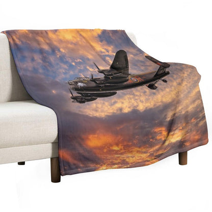 Avro Lancaster Bomber Velvety-soft Throw Blanket
