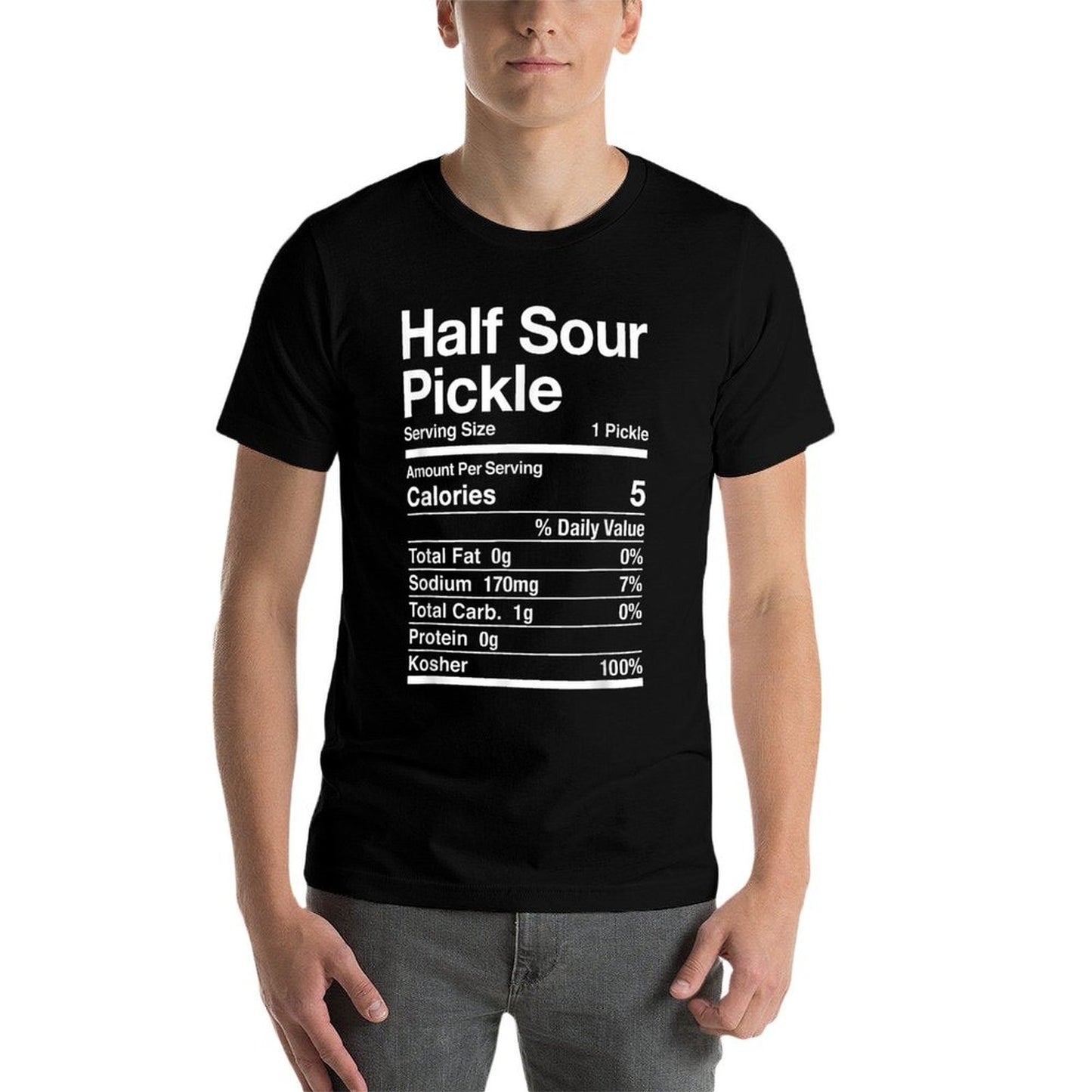 Half Sour Pickle Nutrition Facts Jewish Kosher Food Passover  Quick-drying T-Shirt