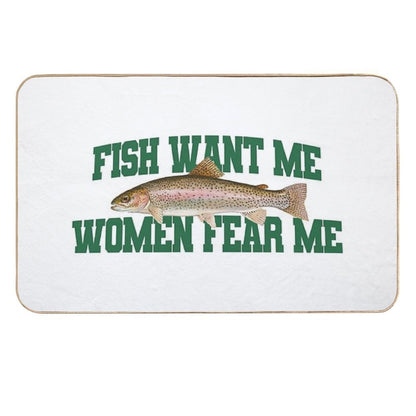 Fish Want Me Women Fear Me Meme  Easy Maintenance Bath Mat