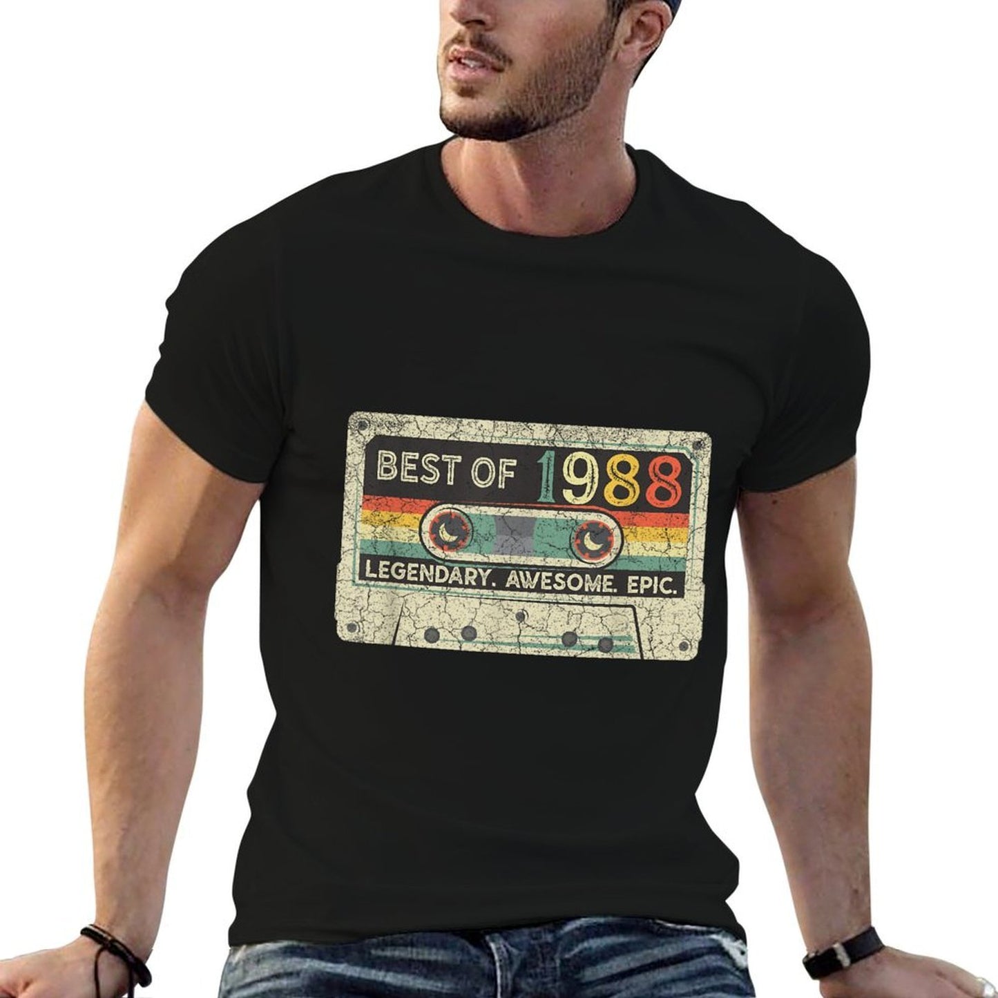 Vintage 1988 Limited Edition Cassette Tape 34th Birthday  Moisture-wicking T-Shirt