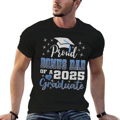 Super Proud Bonus Dad of 2025 Graduate Awesome Family School  Stretchy T-Shirt