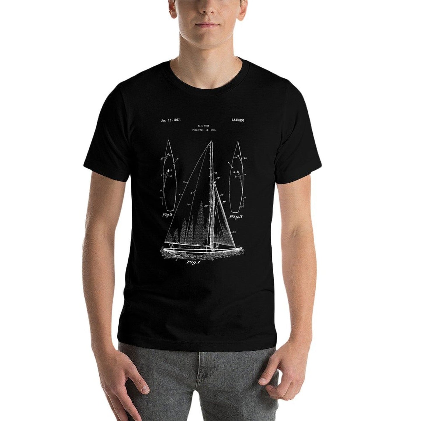 Vintage Sailboat Design - Old Ocean Boat Sailing  Quick-drying T-Shirt
