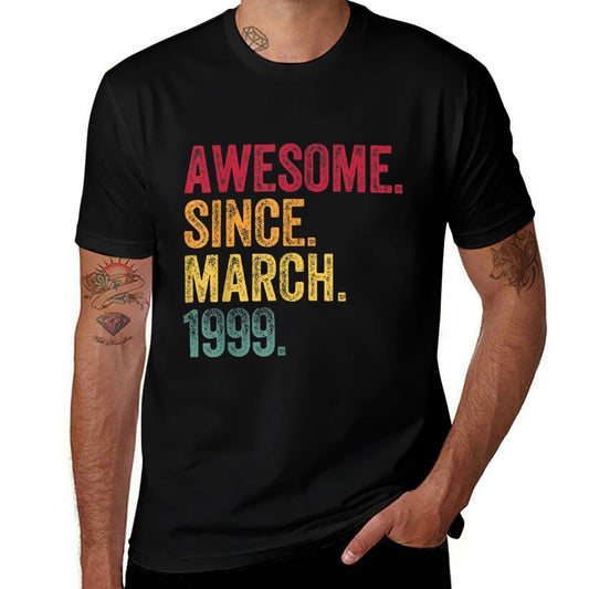 21 Years Old Awesome Since March 1999 21st Birthday Gift  Polyester Blend T-Shirt