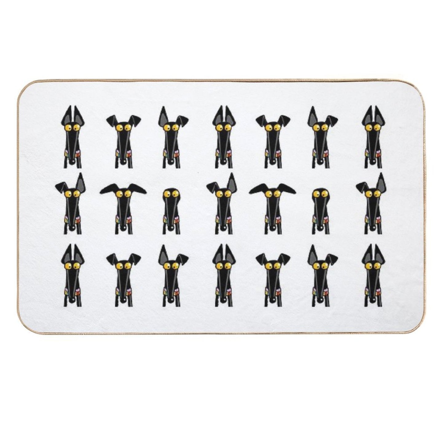 Greyhound Semaphore White  Fade-Resistant Bath Mat