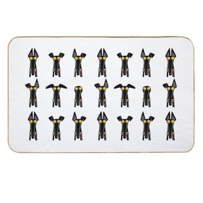 Greyhound Semaphore White  Fade-Resistant Bath Mat